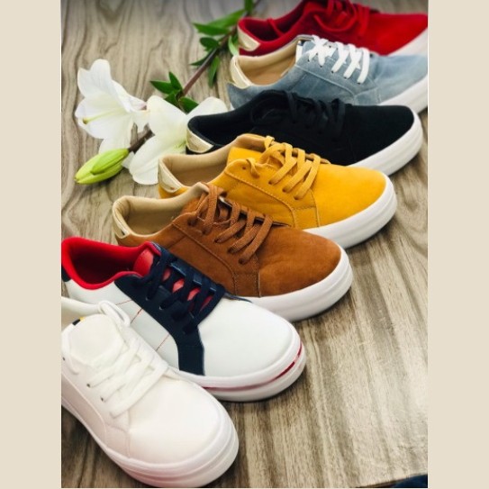 Lace Suede Tennis Shoes For Women
